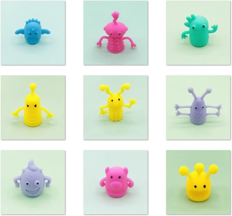 20 count Cute Finger Puppets Toys,Monster Stretchy Finger Puppets Fidget Toys,Soft Rubber Finger Doll Toys for Role Playing,Party,Christmas