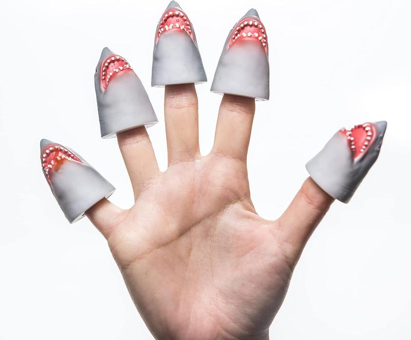 Shark Finger Puppet Set for Kids Party, Animals Puppet Show Theater Props, Novelty Gifts Weird Stuff Gifts, 5Pcs