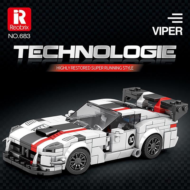 Reobrix Viper Supercar Building Set, Super Race Vehicles Building Toy Birthday Gifts for Kid Aged 6+. (419PCS)