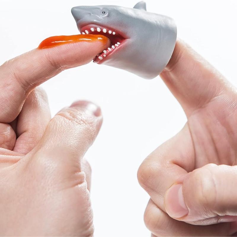 Shark Finger Puppet Set for Kids Party, Animals Puppet Show Theater Props, Novelty Gifts Weird Stuff Gifts, 5Pcs