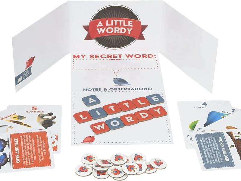 A Little Wordy by Exploding Kittens - A Clever Scramble Word Game of Tiles, Cards, and Clues - 2 Player Board Games for Adults and Teens, Letter Tile Game