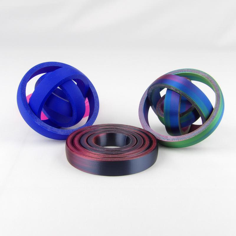 3D Printed Gyroscopic Fidget Rings - Stress Relief and Fidget Toy - Multicolor!