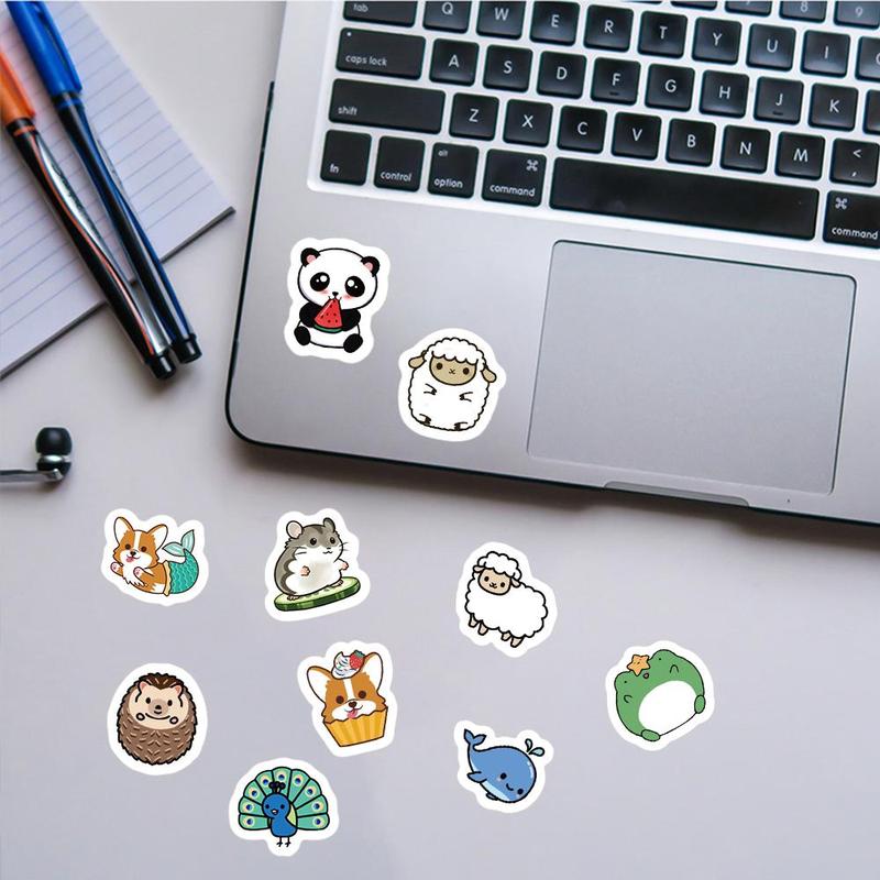 Cartoon Animal Pattern Sticker (500pcs roll), Cute Decorative Sticker, DIY Decals for Water Bottle, Laptop, Phone Case, Scrapbooking, Journal Making