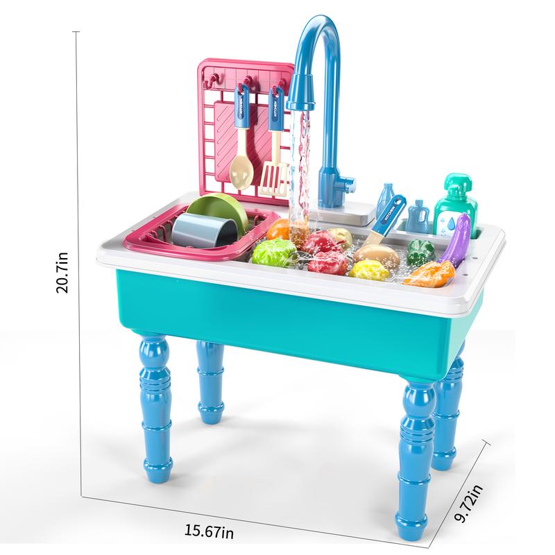 Automatic water circulation sink toys, toy food tableware accessories, kitchen set toys, Christmas gift role play sets