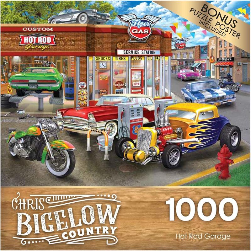 Hot Rod Garage - 1000 Piece Jigsaw Puzzle for Adults