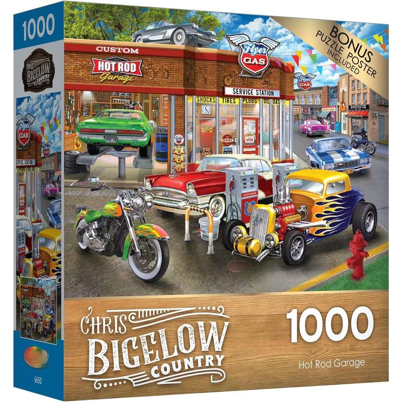 Hot Rod Garage - 1000 Piece Jigsaw Puzzle for Adults