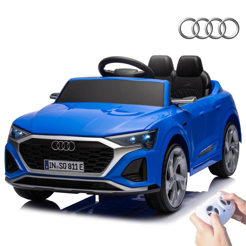 12V Kids Ride-On Electric Audi SQ8 with Parent Remote Control, Dual Drive, Suspension, Adjustable Speed, Music, Volume Control, LED Lights for Ages 3-6