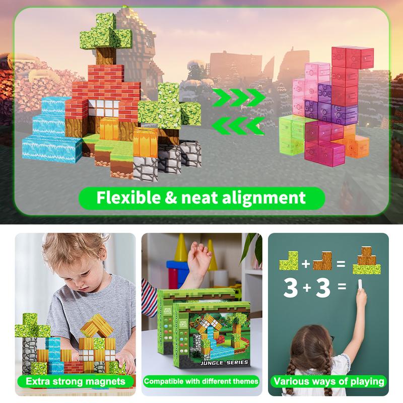 Unleash Creativity with Magnetic Blocks: Explore Endless Designs! 63PCS Building  Gift Set magnetic  toys magnetic  build mine coo  doo Magnetic    toys toddler gift  building sensory toy magnet block Magnetic magnetic toy build mine