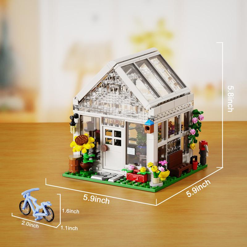 Small White Flower House Building Blocks Set, Great Christmas Gifts for Fans and Kids (382 pcs)