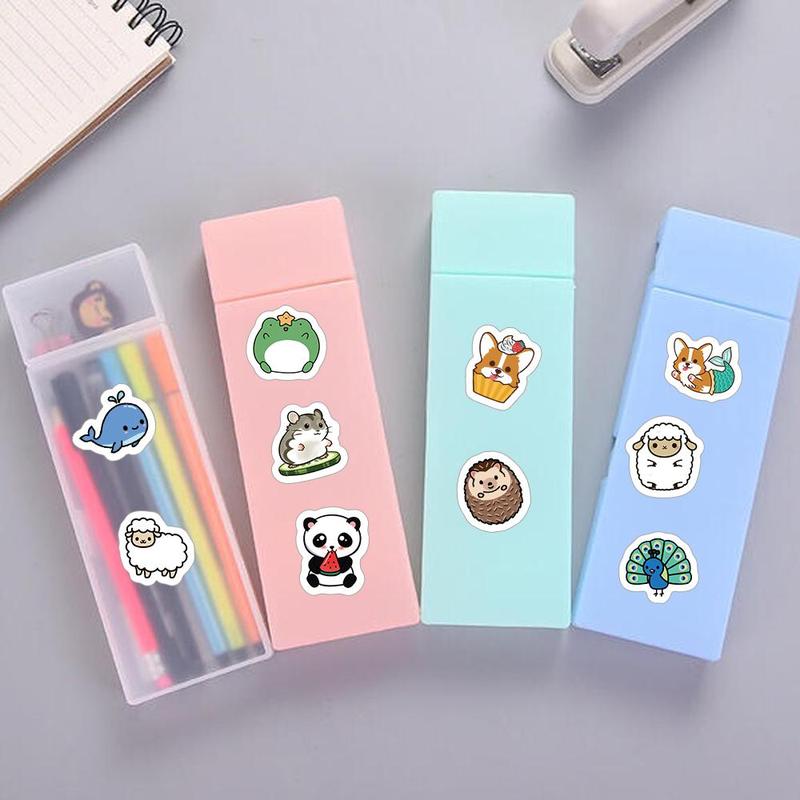 Cartoon Animal Pattern Sticker (500pcs roll), Cute Decorative Sticker, DIY Decals for Water Bottle, Laptop, Phone Case, Scrapbooking, Journal Making