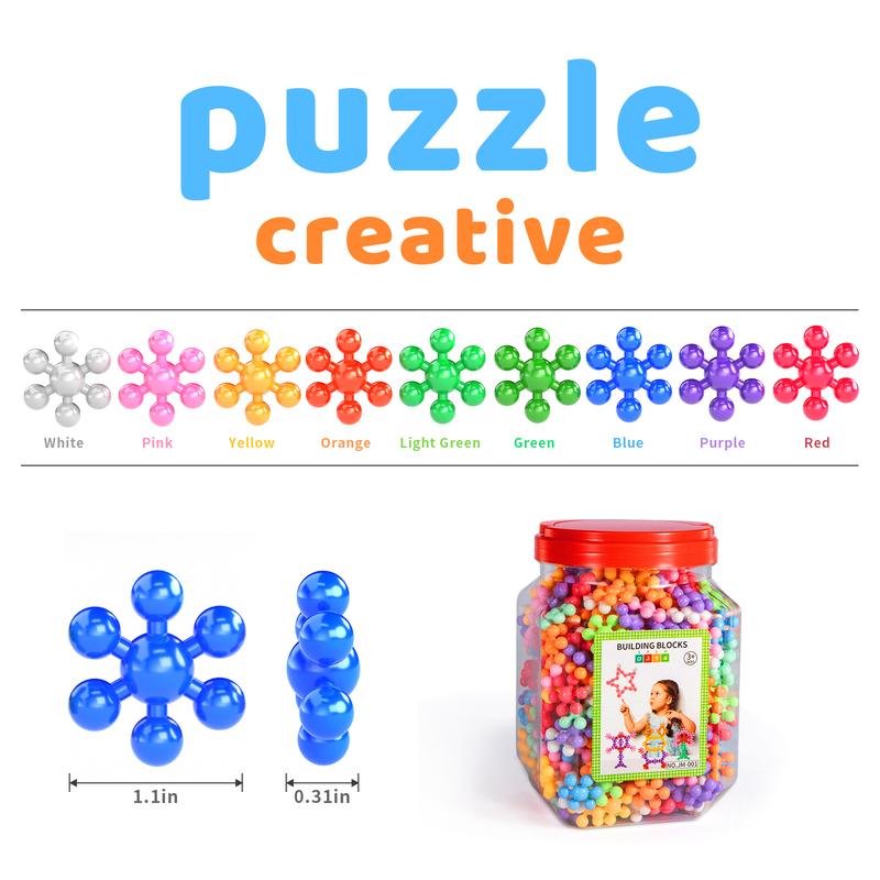 400 Pieces Building Blocks  STEM Toys, Interlocking Solid Plastic Educational Toys Sets for Preschool , Safe Material Creativity  Toys