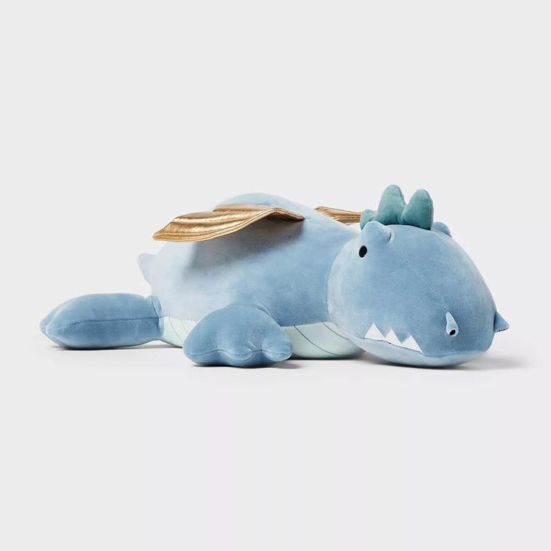 Weighted Dinosaur Plush Throw Pillow , Stuffed Cute Animals Throw Pillow, Blue 24