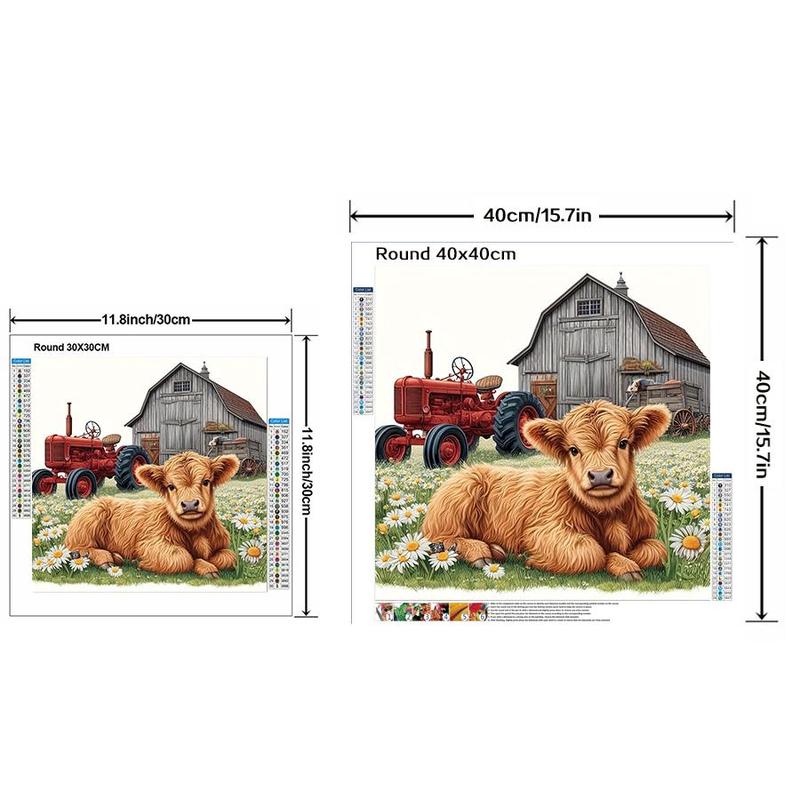 Cartoon Farm Cow Pattern DIY Diamond Arts Colorful Painting Kit without Frame, DIY 5D Diamond Arts Colorful Painting Kit, Wall Art Decor for Home Bedroom