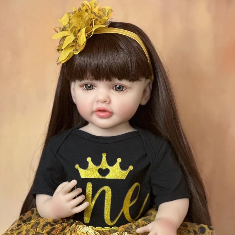 55cm Lifelike Full Body Soft Silicone Reborn Doll, 22in Princess Art Doll, Birthday Gifts Christmas, Halloween Gift