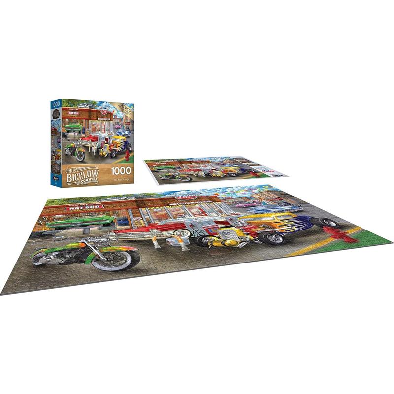 Hot Rod Garage - 1000 Piece Jigsaw Puzzle for Adults