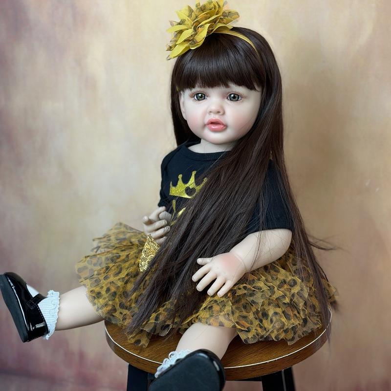 55cm Lifelike Full Body Soft Silicone Reborn Doll, 22in Princess Art Doll, Birthday Gifts Christmas, Halloween Gift