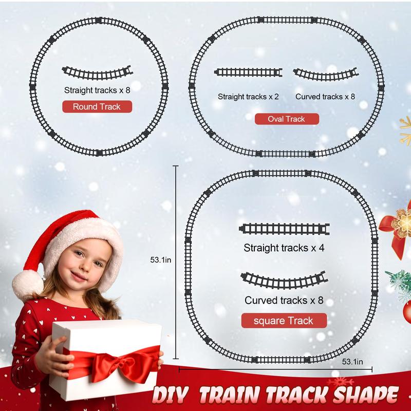 Christmas Train Set with Smoke, Light and Sounds for Kids, Toy Train Set for Ages 3-8+ Years Old Boys, Green，Best Christmas Gift