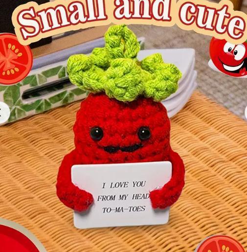 Handmade Mini Funny Positive Emotional Support Pickle, Christmas Crochet Gifts Cute Stuff Funny Knitted Wool Handwoven Ornaments