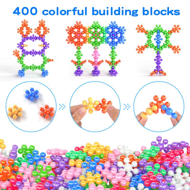 400 Pieces Building Blocks  STEM Toys, Interlocking Solid Plastic Educational Toys Sets for Preschool , Safe Material Creativity  Toys