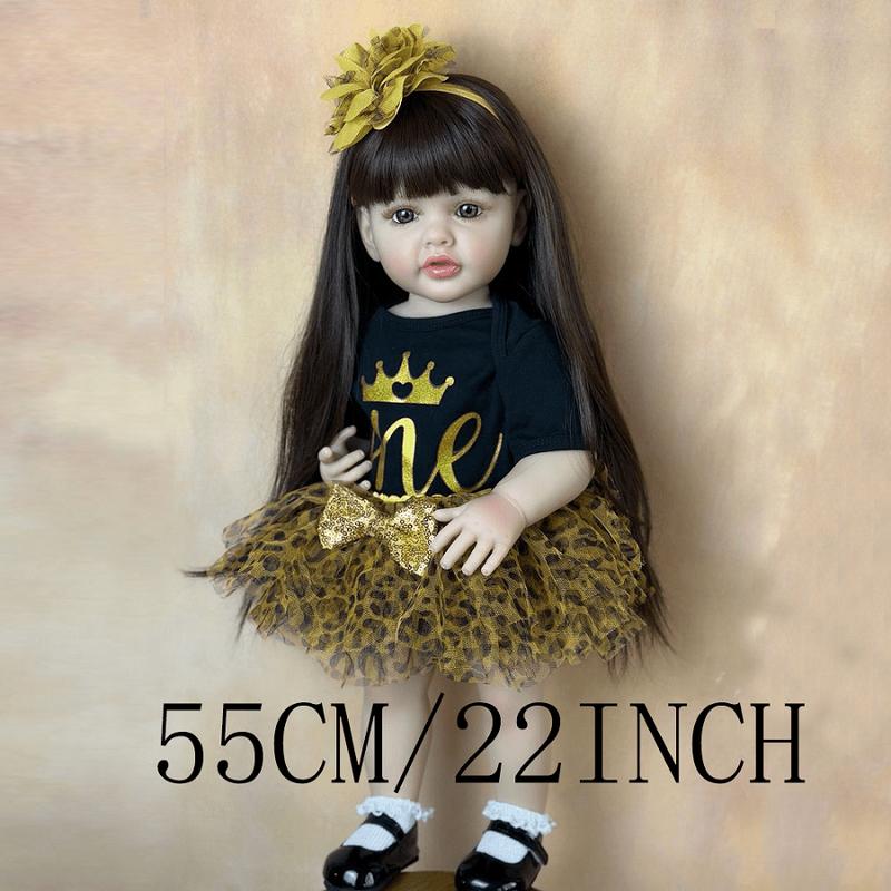 55cm Lifelike Full Body Soft Silicone Reborn Doll, 22in Princess Art Doll, Birthday Gifts Christmas, Halloween Gift