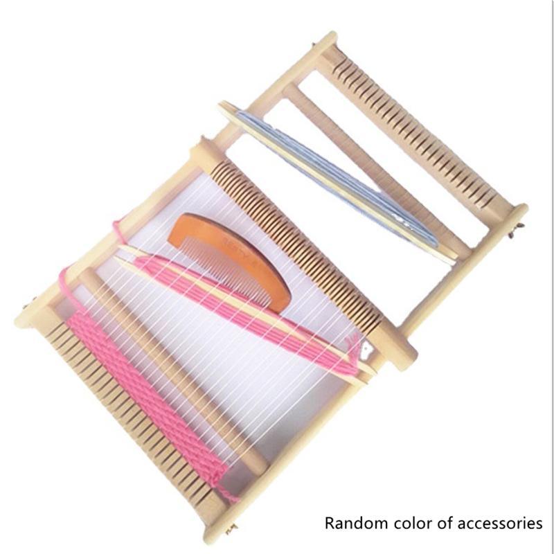 Wooden Flat Loom Kit with Random Color Accessories, 1 Set DIY Hand Knitting Wool Tool, Hand-held Weaving Tool, Knitting Supplies for Home Use