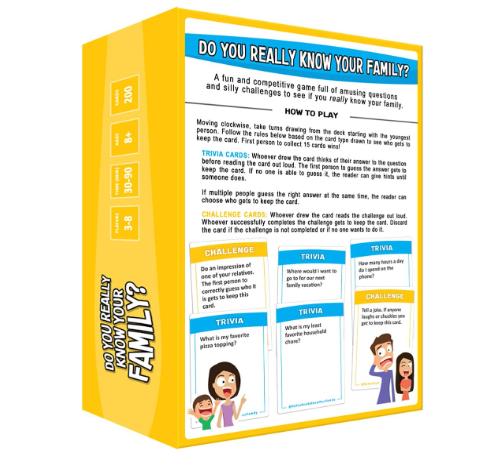 A Fun Family Game Filled with Conversation Starters and Challenges - Great for Kids, Teens and Adults