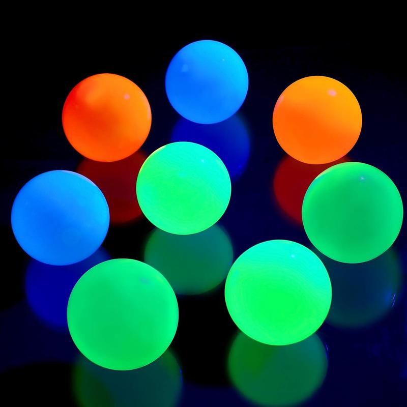 8 Pieces Glow in The Dark Sticky Balls Elevated Glowing Stress Balls Relax Cool ASMR Stuff Toy for Ceiling Wall Adults(2.6 Inches,White, Blue, Orange, Green)