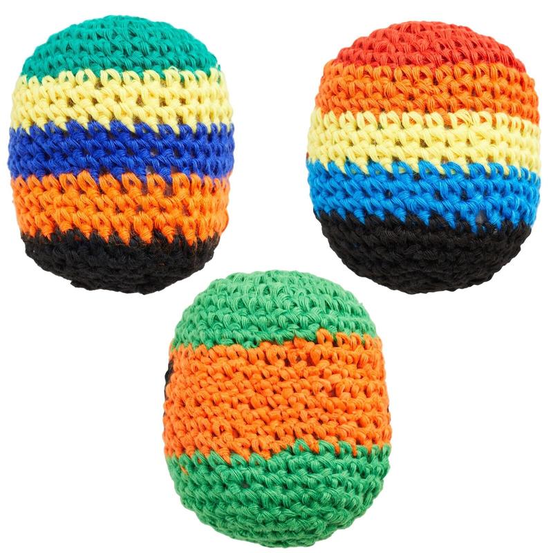 6 Pack Crochet Knitted Juggling Sacks, Footbag Kick Balls, Hacky Sacks