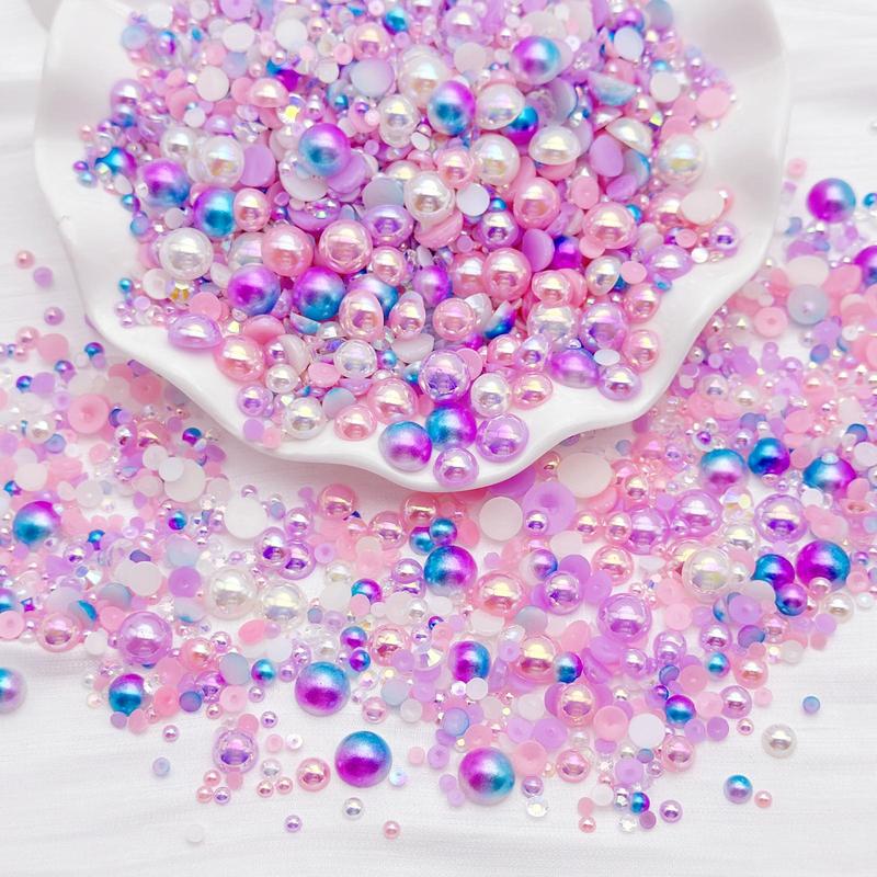 30g Mixed Sizes Faux Pearls & Rhinestones, Colorful DIY Materials for Nail Art, Crafts, Shoes, Nail and Face Art