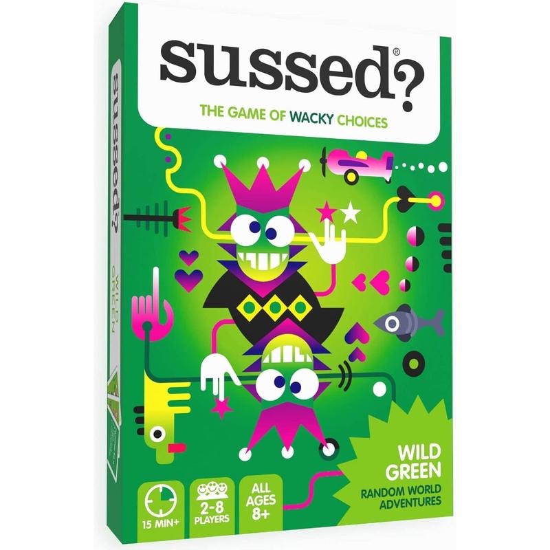 SUSSED The Wacky 'What Would You Do?' Card Game – Fun for Kids, Teens & Families! Perfect Stocking Stuffer. Ages 8+. Wild Green Deck.