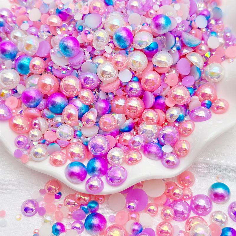 30g Mixed Sizes Faux Pearls & Rhinestones, Colorful DIY Materials for Nail Art, Crafts, Shoes, Nail and Face Art