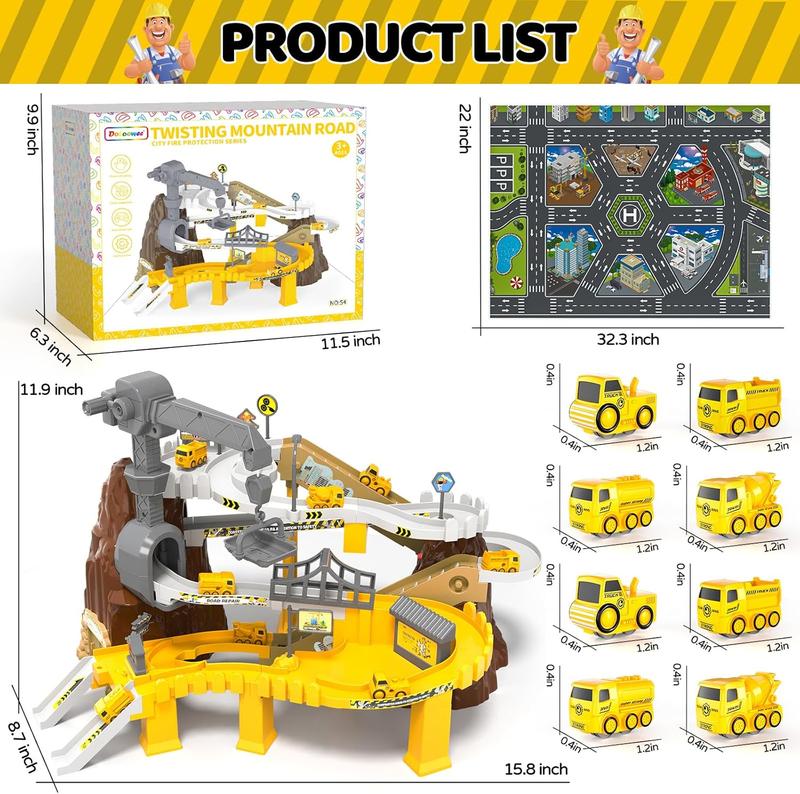 Dinosaur Race Track Playset Toys Car Ramp Track Adventure Car Garage Parking Toy electric train