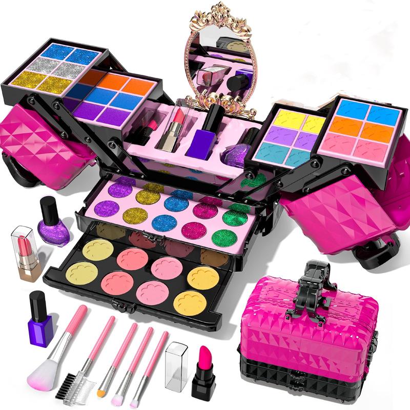 Makeup Kit for Girl - 52 Pcs Pretend Makeup ,  Toys Washable Make Up, Non Toxic Cosmetic for Little , Princess Birthday Gift