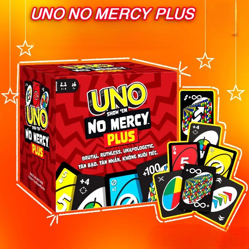 [196-165 card] UNO NO MERCY PLUS deck: an upgraded game, UNO +10 with strict rules