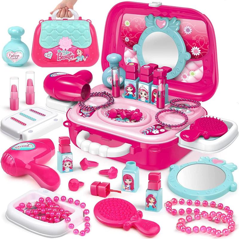 Kids Makeup Set Role Play Case-Play Makeup Kits for Little Girls Age 3+, Christmas Birthday Halloween Gifts