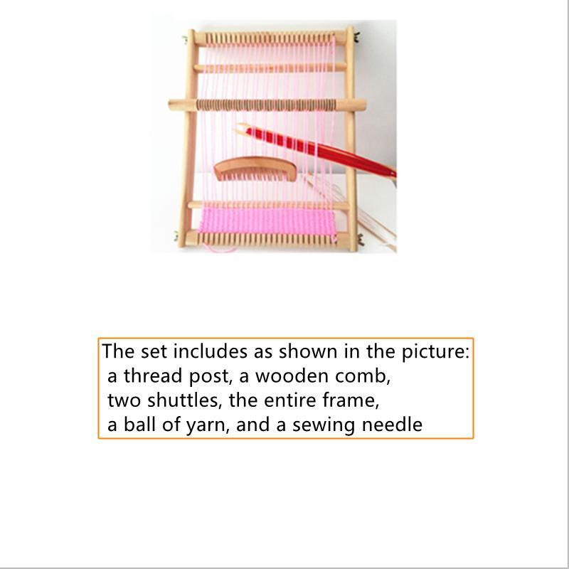 Wooden Flat Loom Kit with Random Color Accessories, 1 Set DIY Hand Knitting Wool Tool, Hand-held Weaving Tool, Knitting Supplies for Home Use