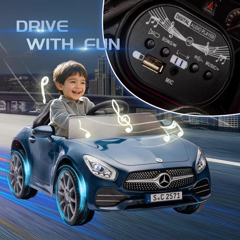 Licensed Mercedes-Benz CLS 350 12V Ride-On Car for Kids with Parent Control, Bluetooth, LED Lights, Music, USB, Adjustable Speeds.