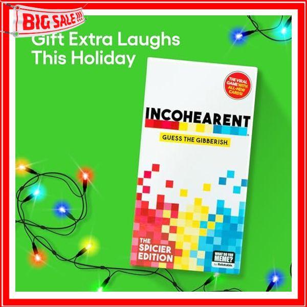 Incohearent, The Guess the Gibberish Party Game by Relatable, A Funny Card Game for Adults, Great for Christmas Party Games and Hanukkah Gifts, Includes 400 Cards, Instructions, and 1 Sand Timer