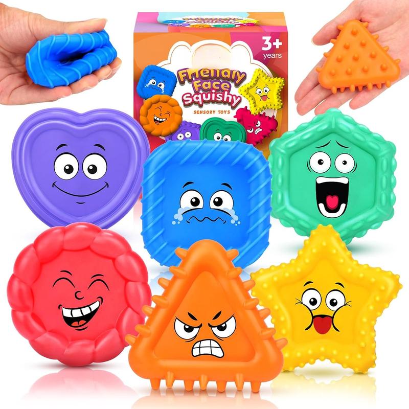 Sensory Toys Kids Toddlers-Social Emotional Feelings Toys Special Needs, Texture Shapes Learning Toy Preschool Fidget Classroom Must Haves, Calm Down Tools Autistic Children, Stocking Stuffers