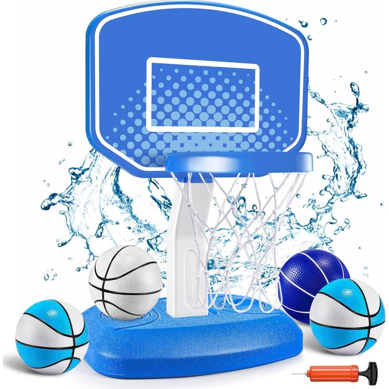 Pool Basketball Hoop Poolside Swimming Pool Basketball Game, Pool Accessories for Inground Pools, Indoor & Outdoor Toy Hoop with Adjustable Height, Summer Water Games for Kids and Adults