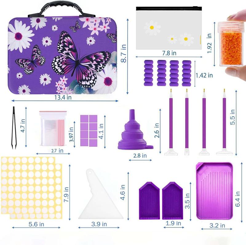 Diamond Painting Storage Containers, 60 Slots Diamond Art Accessories and Tools with Shockproof Jars Diamond Painting Kits for Jewelry Rings Charms Glitter Beads Organizer