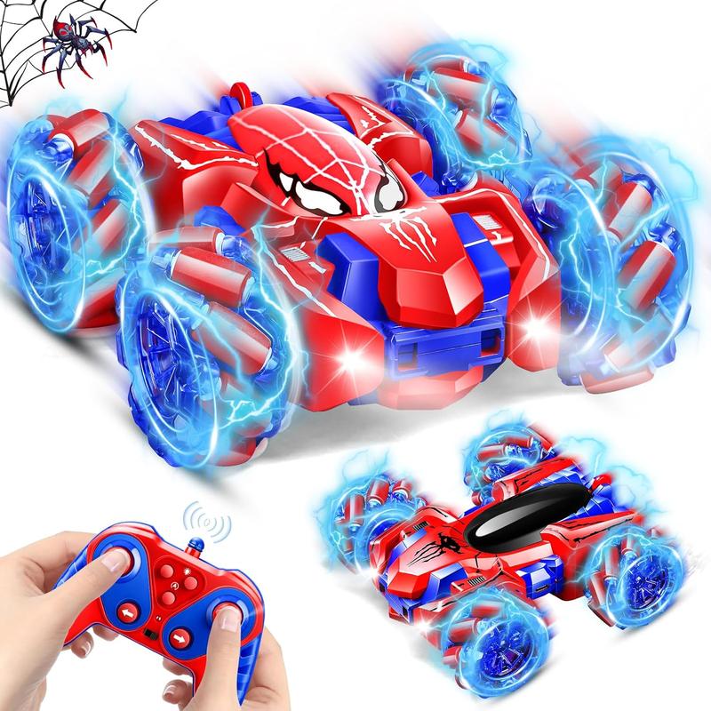 Spider Remote Control Car, Fast Race Car Rechargeable 360?Rotating Double Sided RC Stunt Car with Cool Lights, 2.4Ghz 4WD Off-Road RC Drift Car, Christmas and Birthday Gifts for 4-6 5-7 8-13 Boy Girl