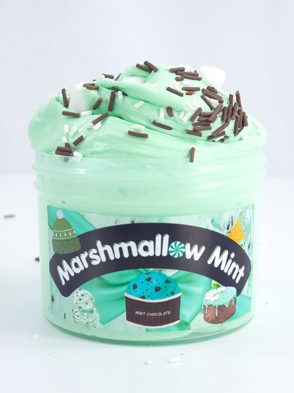 Marshmallow Mint Buttercream Slime with Sprinkles and Charms - 8oz