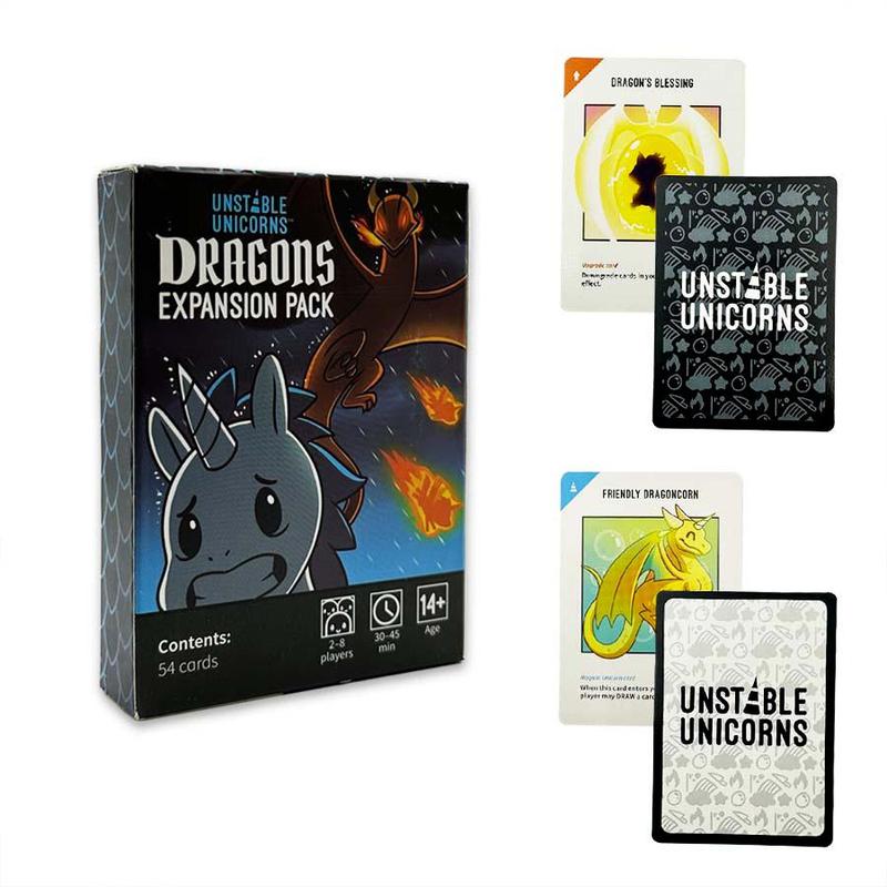 Unstable Unicorn Dragon Expansion Pack Cards, 54pcs set Party Game Cards, Party Activities Supplies for Friends Family