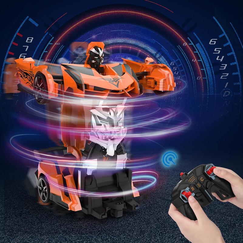 Transform Rc Cars for Boys 4-7 8-12, 2.4Ghz 1:18 Scale Remote Control Car Transforming Robot, One-Button Deformation 360 Rotation and Drift Car Toy Gifts for Boys 3-5