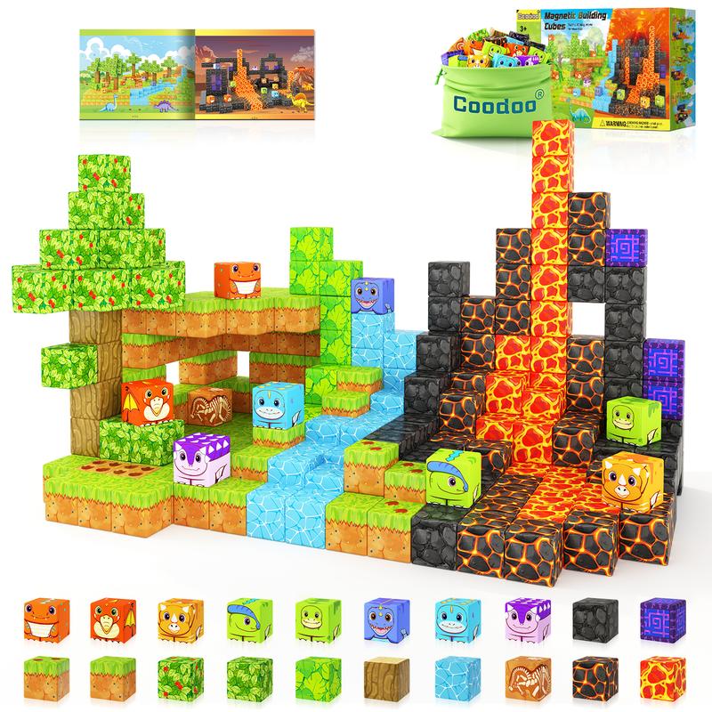 Holiday Haul Deal Coodoo Dinosaur Magnetic Blocks 84 Pieces Creative Jurassic Scenes Kids Outdoor Play Christmas Gift