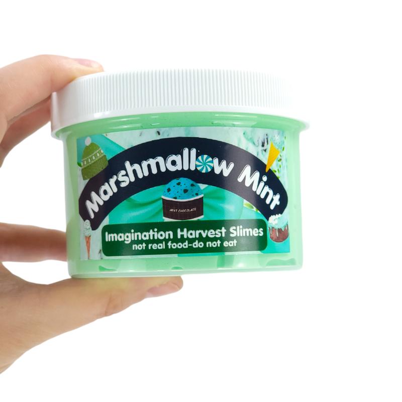 Marshmallow Mint Buttercream Slime with Sprinkles and Charms - 8oz