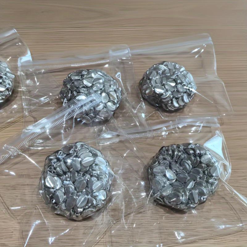 Cyberpunk-Inspired Handcrafted Silvery Squishy Ball - ASMR Relax Toy with Popping Beads, Perfect for Students & Office Workers