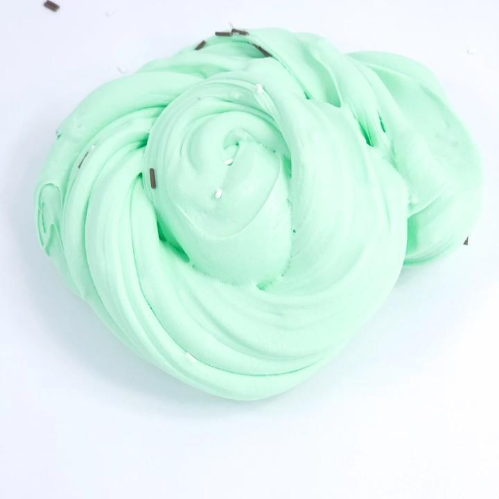 Marshmallow Mint Buttercream Slime with Sprinkles and Charms - 8oz