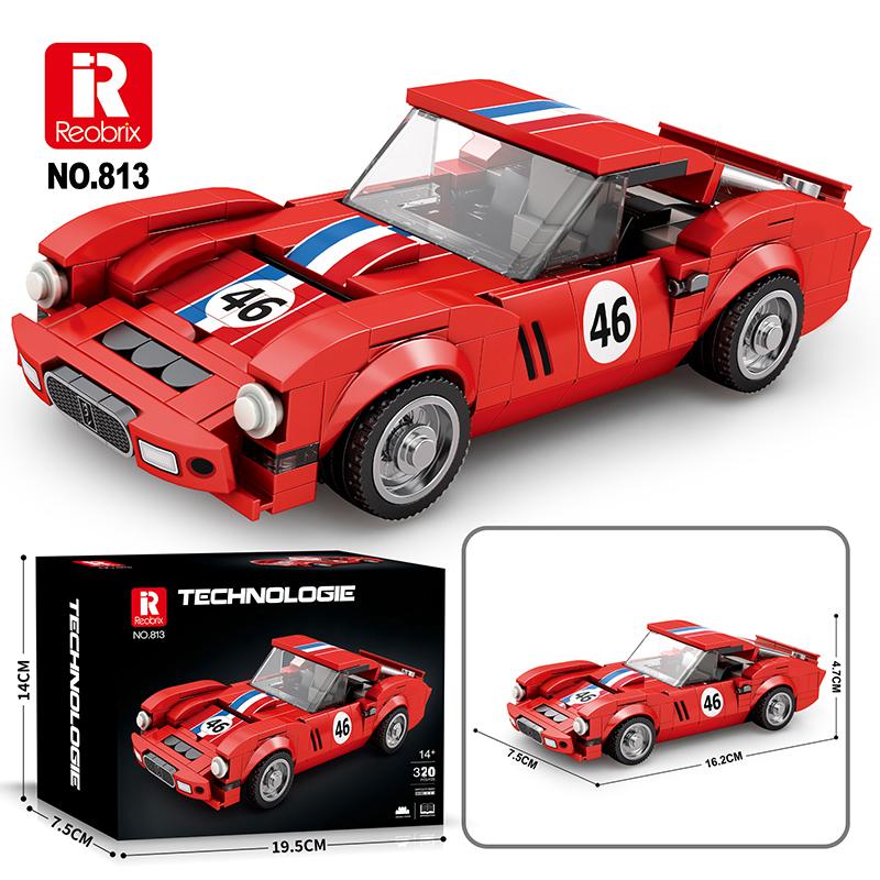 Reobrix 250 GTO Classic Vintage SuperCar Building Set, Super Sports Race Vehicles Building Toy Birthday for Kid Aged 6+. (320PCS)